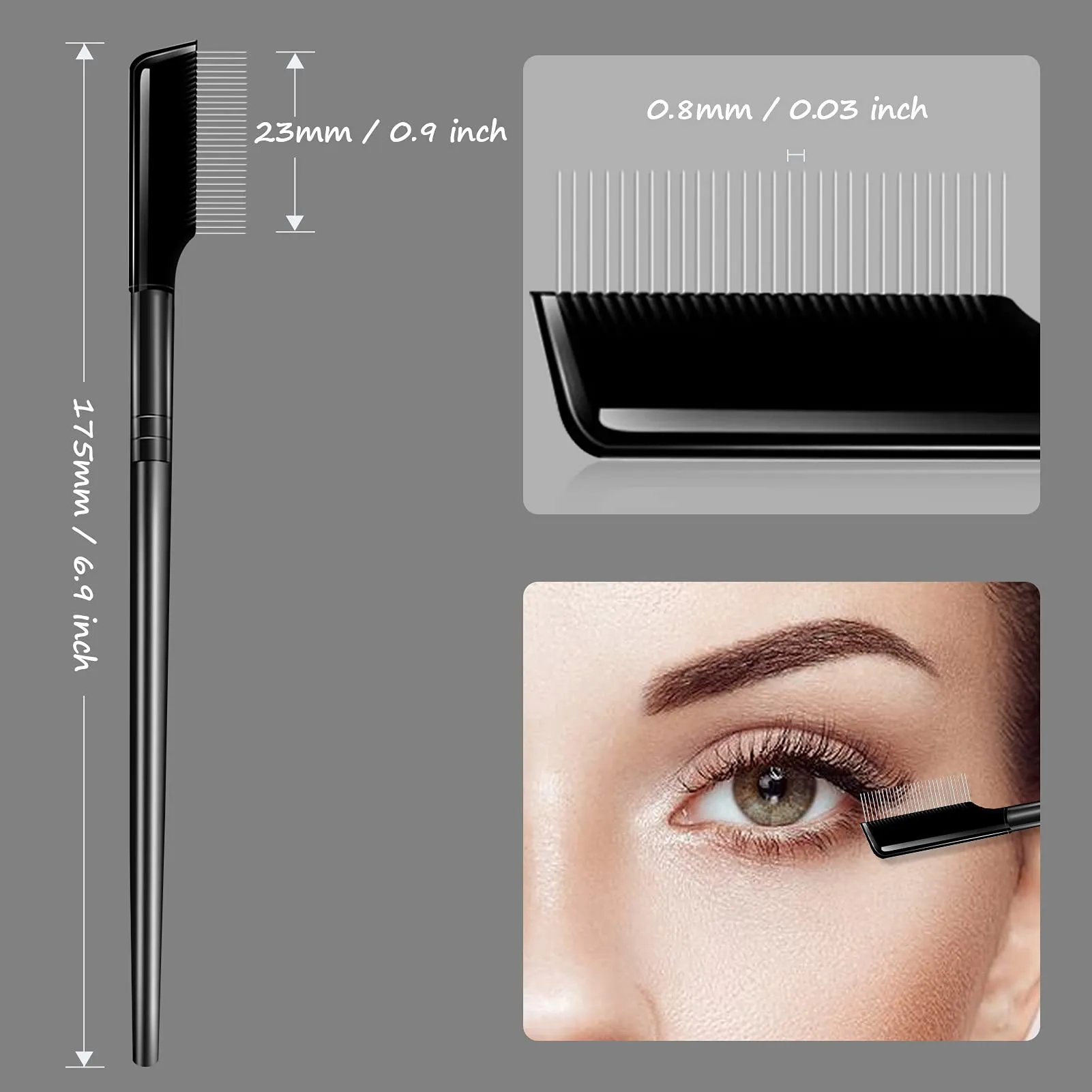 Eyelash Curlers Eyelashes Eyelash Comb Separator, lash Eyelash Brush Makeup Mascara Applicator with Metal Teeth—Must-Have Makeup Tool. (2 psc)