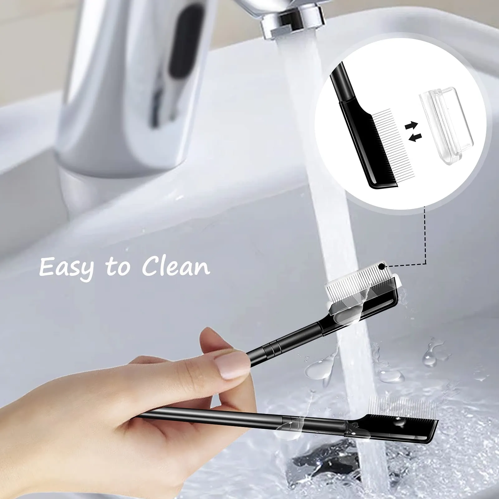 Eyelash Curlers Eyelashes Eyelash Comb Separator, lash Eyelash Brush Makeup Mascara Applicator with Metal Teeth—Must-Have Makeup Tool. (2 psc)