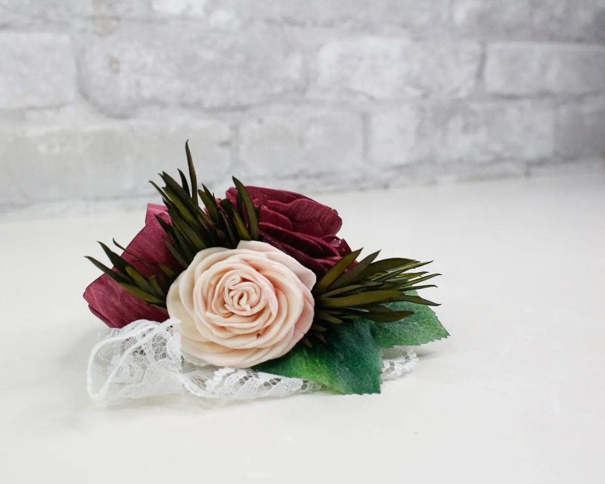 Faux Rose Leaf Spray