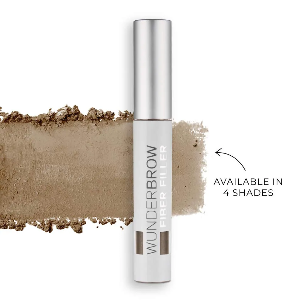 Wunder2 FIBER FILLER Makeup Eyebrow Powder Easy Eye Brow Shaper Long Lasting Transferproof, Brunette, 0.07 Ounce