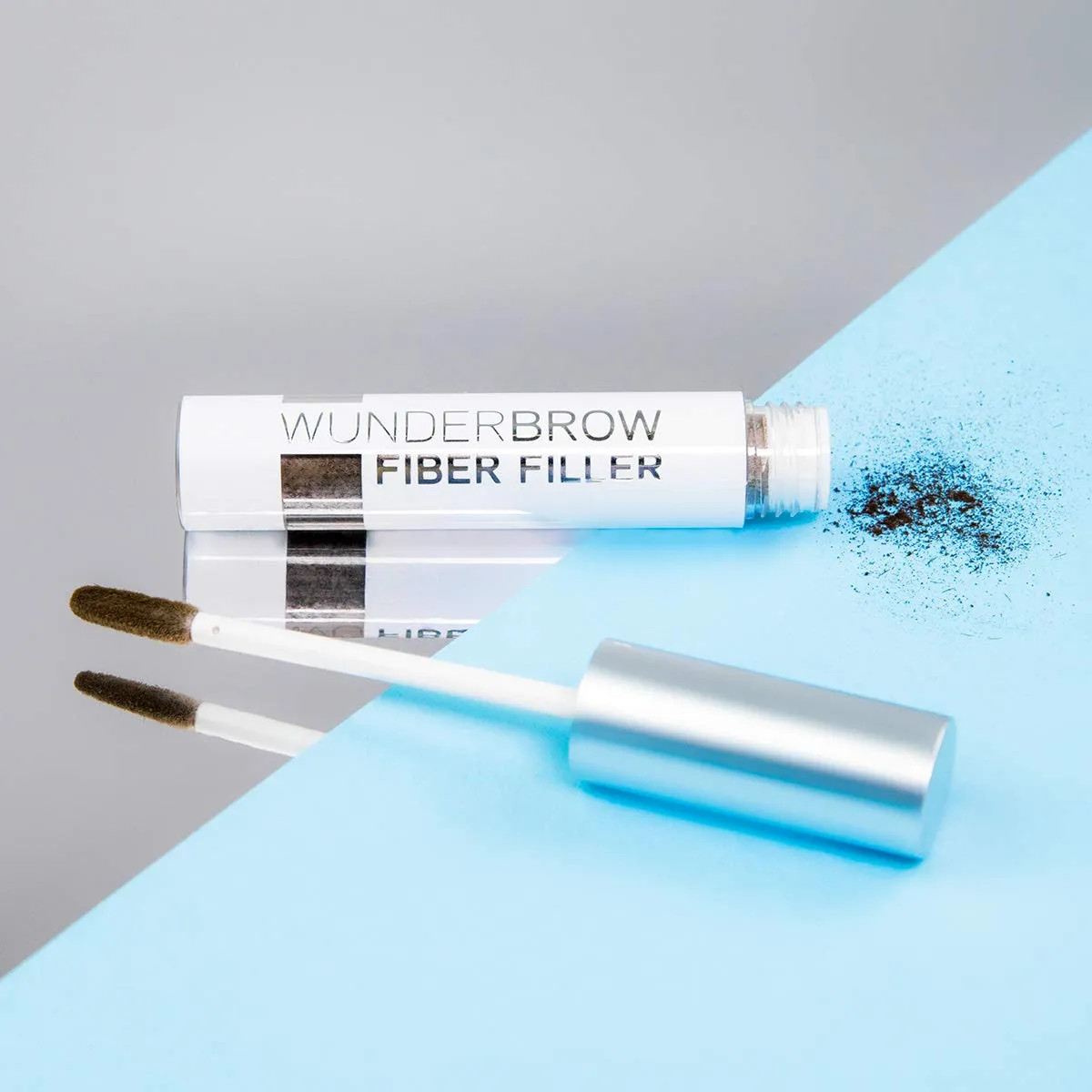 Wunder2 FIBER FILLER Makeup Eyebrow Powder Easy Eye Brow Shaper Long Lasting Transferproof, Brunette, 0.07 Ounce