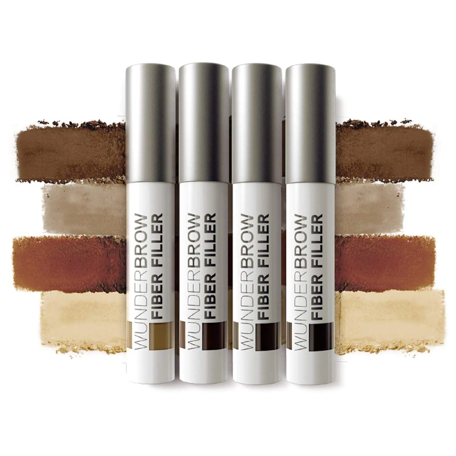 Wunder2 FIBER FILLER Makeup Eyebrow Powder Easy Eye Brow Shaper Long Lasting Transferproof, Brunette, 0.07 Ounce